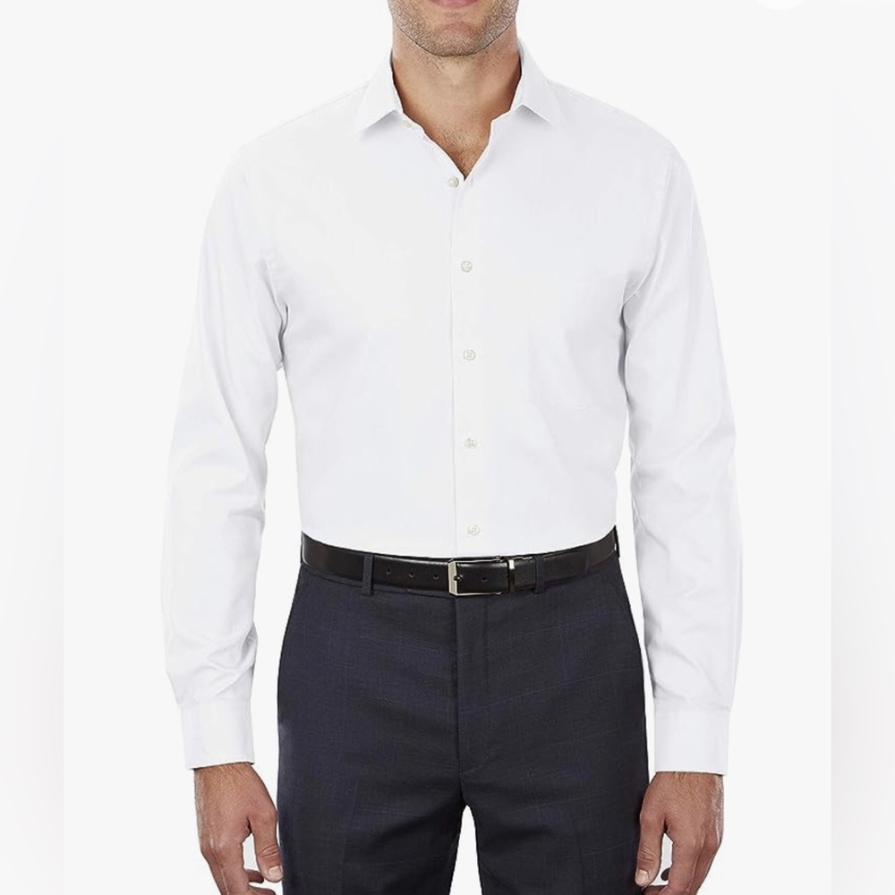 Van Heusen Men's Herringbone Regular Fit Dress Shirt! Wrinkle Free